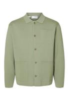 Slhmike Light Ls Knit Relaxed Polo Cardi Green Selected Homme