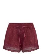 Velvet Lace Shorts Burgundy Hunkemöller