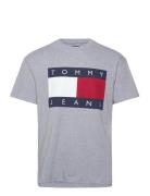 Tjm Rlx Melange Big Flag Tee Grey Tommy Jeans