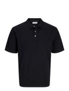 Jjeemil Knit Relaxed Polo Ss Sn Black Jack & J S