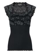 Rwbalta Ss Lace Top Black Rosemunde