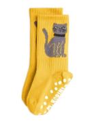 Cat 1-Pack Anti-Slip Socks Yellow Mini Rodini