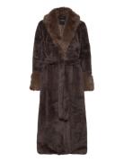 Caroline Fake Fur Jacket Brown Ella&il