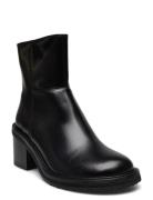 Bootie - Block Heel - With Zippe Black ANGULUS