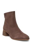 Boots - Block Heel With Zipper Brown ANGULUS