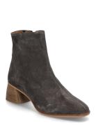 Boots - Block Heel With Zipper Brown ANGULUS