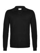 Ecovero L/S V-Neck Polo Black Lindbergh