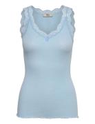 Rmwbalta Modal Sl V-Neck Top Blue RM By Rosemunde