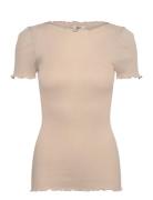 Rmwbalta Ss Boat-Neck T-Shirt Beige RM By Rosemunde
