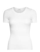 Rwbeatha Ss Regular O-Neck Lace T-S White Rosemunde