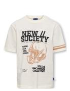 Osjsociety Life S/S Rlx Printed Tee Jrs White ONLY & SONS