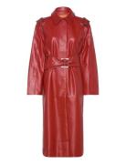 Over D Trenchcoat With Buckle Be Red STINE GOYA