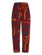 Brushstrokes Printed Cocoon Pants Burgundy Bobo Choses