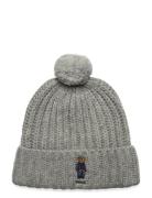 Polo Bear Rib Pom-Pom Beanie Hat Grey Polo Ralph Lauren