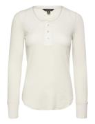 Stretch Cotton Long-Sleeve Henley Tee Cream Lauren Ralph Lauren