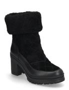 ine Shearling-Trim Suede Bootie Black Lauren Ralph Lauren