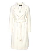 Belted Wool-Blend Wrap Coat Cream Lauren Ralph Lauren