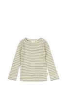 T-Shirt L/S Modal Striped Green Petit Piao