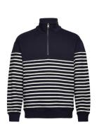 Placed Stripe 1/4 Zip Navy Tommy Hilfiger