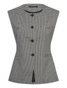 Holden Houndstooth Waistcoat Black French Connection