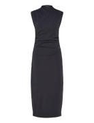 Rallie Cross Over Neck Midi Dr Black French Connection