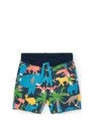 Fleece Bermuda Shorts Printed Navy Boboli