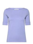 Rwnanna 2/4 Boatneck T-Shirt Blue Rosemunde