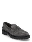 Aaron Penny Loafer - Charcoal Suede Grey Garment Project