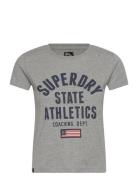 Ath Graphic Fitted Tee Grey Superdry