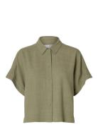 Slfviva Ss Cropped Sun Shirt Noos Green Selected Femme