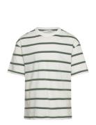 Striped Short-Sleeved T-Shirt Green Mango