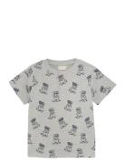 T-Shirt Ss Aop Sweat Grey Minymo