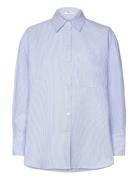 Striped Cotton Shirt Blue Mango