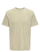 Onshellas Reg Frotte Ss Tee Beige ONLY & SONS