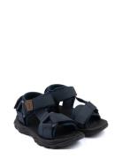Trecking Sandal Velcro Blue Pom Pom