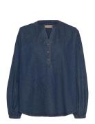 Pd-Harper Chambrey Blouse Navy Pieszak