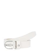 Ck Metal Loop Round Buckle 2.5 White Calvin Klein