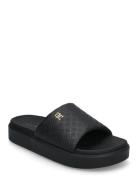 Platform Monogram Poolslide Black Tommy Hilfiger