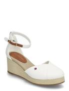 Flag Closed Toe Mid Wedge Espad White Tommy Hilfiger