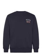 Graphic C-Neck Navy GANT