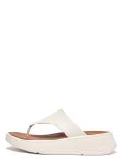 F-Mode Leather Flatform Toe-Post Sandals White FitFlop