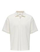 Onscali Loose Ss Resort Polo Art White ONLY & SONS