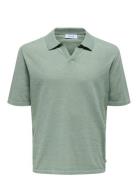 Onsgeorge Reg 12 Linen Ss Polo Knit Green ONLY & SONS