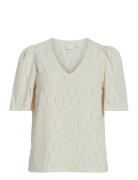 Vimarcella V-Neck 2/4 Top/R White Vila