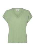 Cotton Linen V-Neck T-Shirt Green Scotch & Soda