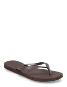 Hav. Slim Logo Metallic Brown Havaianas