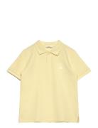 Short-Sleeve Knitted Polo Shirt Yellow Mango