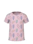Nmfvemma Aop Ss Slim Top Pink Name It