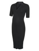 Vmmholly 2/4 Polo Dress Ga Noos Black Vero Moda Maternity