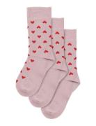 Minipop Bamboo Heart Socks 3 Pack Pink Minipop